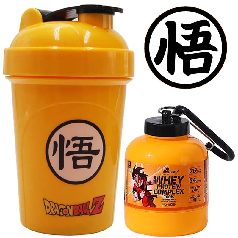 Dragon Ball Sports Fitness Drinking Cup Bottle Anime Portable Whey Protein Powder Box Milkshake Mixing Cup Outdoor Container