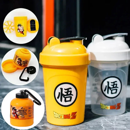 Dragon Ball Sports Fitness Drinking Cup Bottle Anime Portable Whey Protein Powder Box Milkshake Mixing Cup Outdoor Container