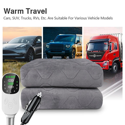 Thermo-Flex 12V Car Electric Heating Blanket for Camping Trucks Off-Road Vehicles Heating Pad 120cmx150cm 70x180cm Seats Heater