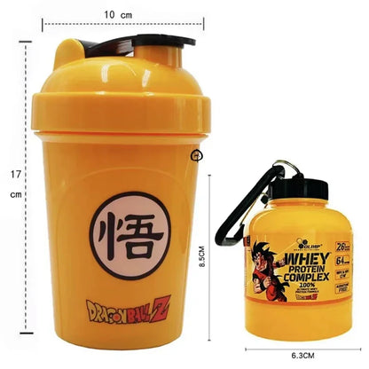 Dragon Ball Sports Fitness Drinking Cup Bottle Anime Portable Whey Protein Powder Box Milkshake Mixing Cup Outdoor Container